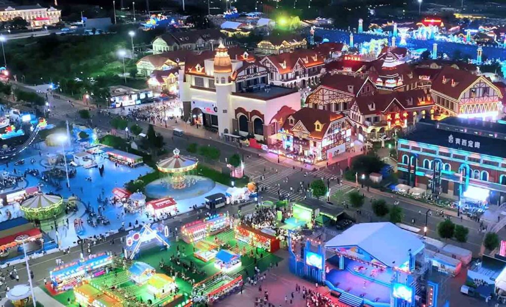 青島国際ビール祭りの夜景