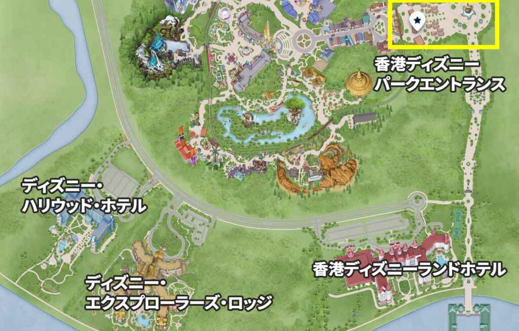 香港ディズニーリゾートのホテルマップ