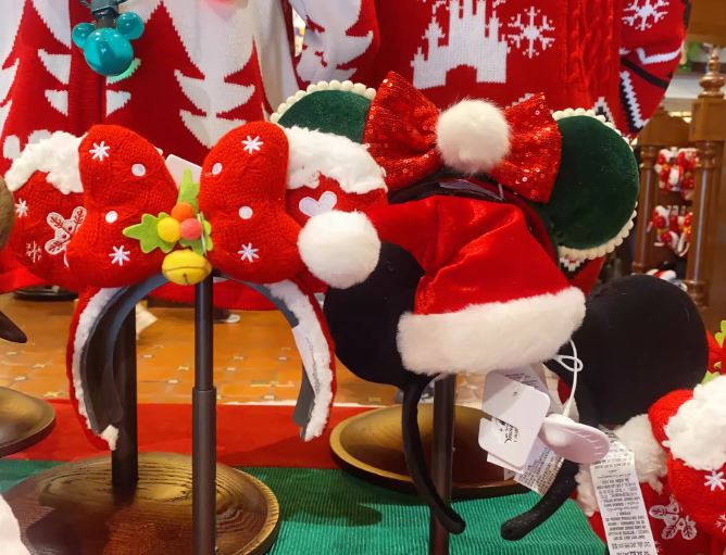 上海ディズニーランドのクリスマス限定商品：ミッキーミニーカチューシャ