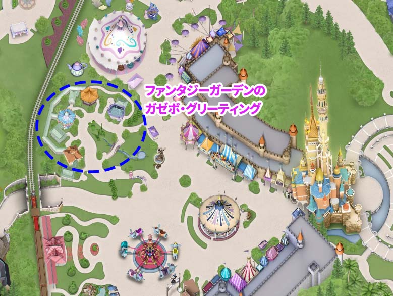 香港ディズニーランド：ファンタジーガーデンのガゼボマップ