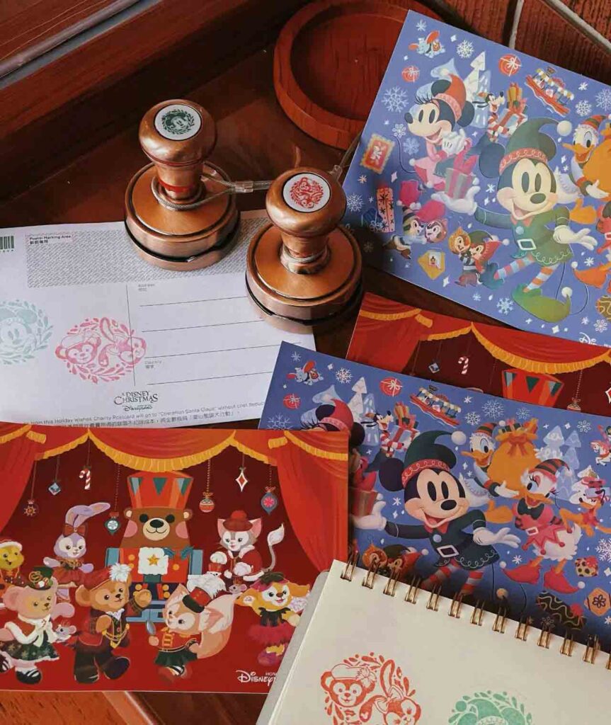 香港ディズニーランドのクリスマス限定ポストカード