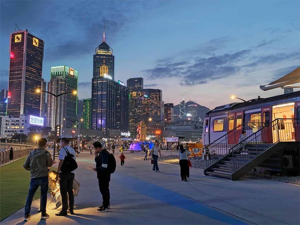 湾仔海浜公園の夜景