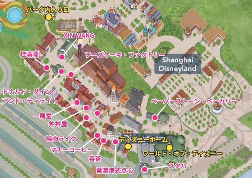 ディズニータウンのマップ